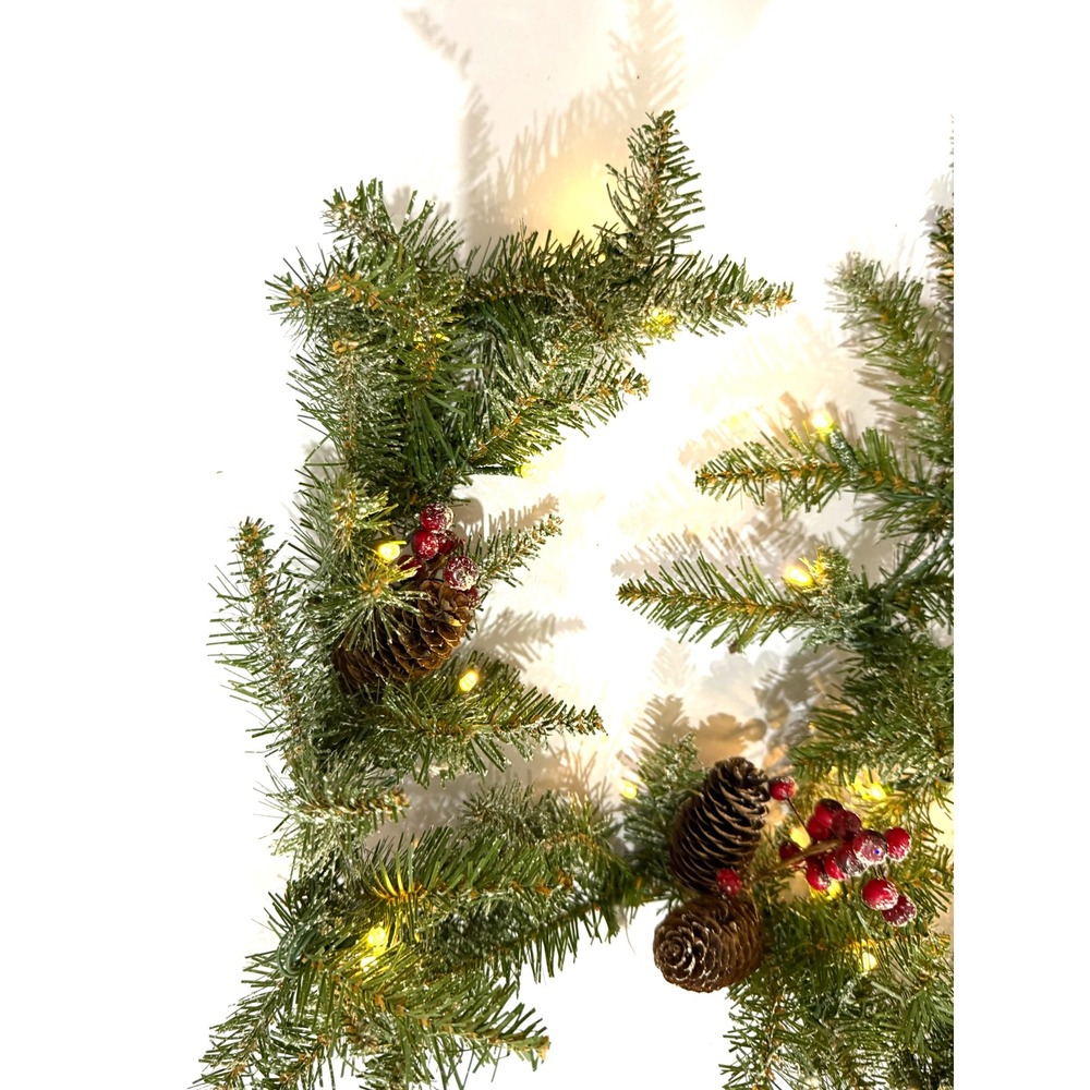 Home Decorators Collection 9ft Snowy Dunhill Fir Pre-Lit LED Christmas Garland
